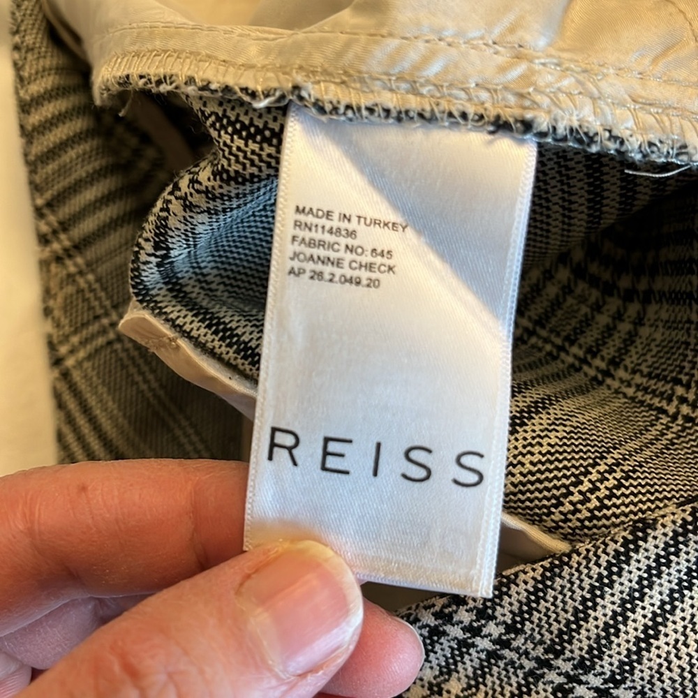 Reiss Plaid Trousers, Ankle length Size 4, office  corporate chic, Grey & Black - Picture 10 of 16